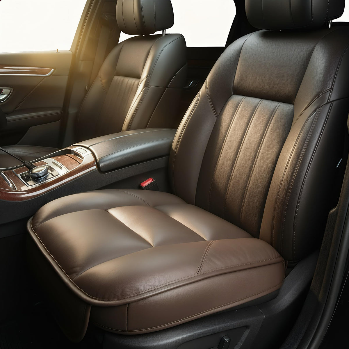 CORRIDOR Genuine Leather Seat Cushion for Car - Handmade - Relieve Hip, Pressure and Sciatica Pain - Ideal for Lower Back Pain - for Office Chair and Car Seat