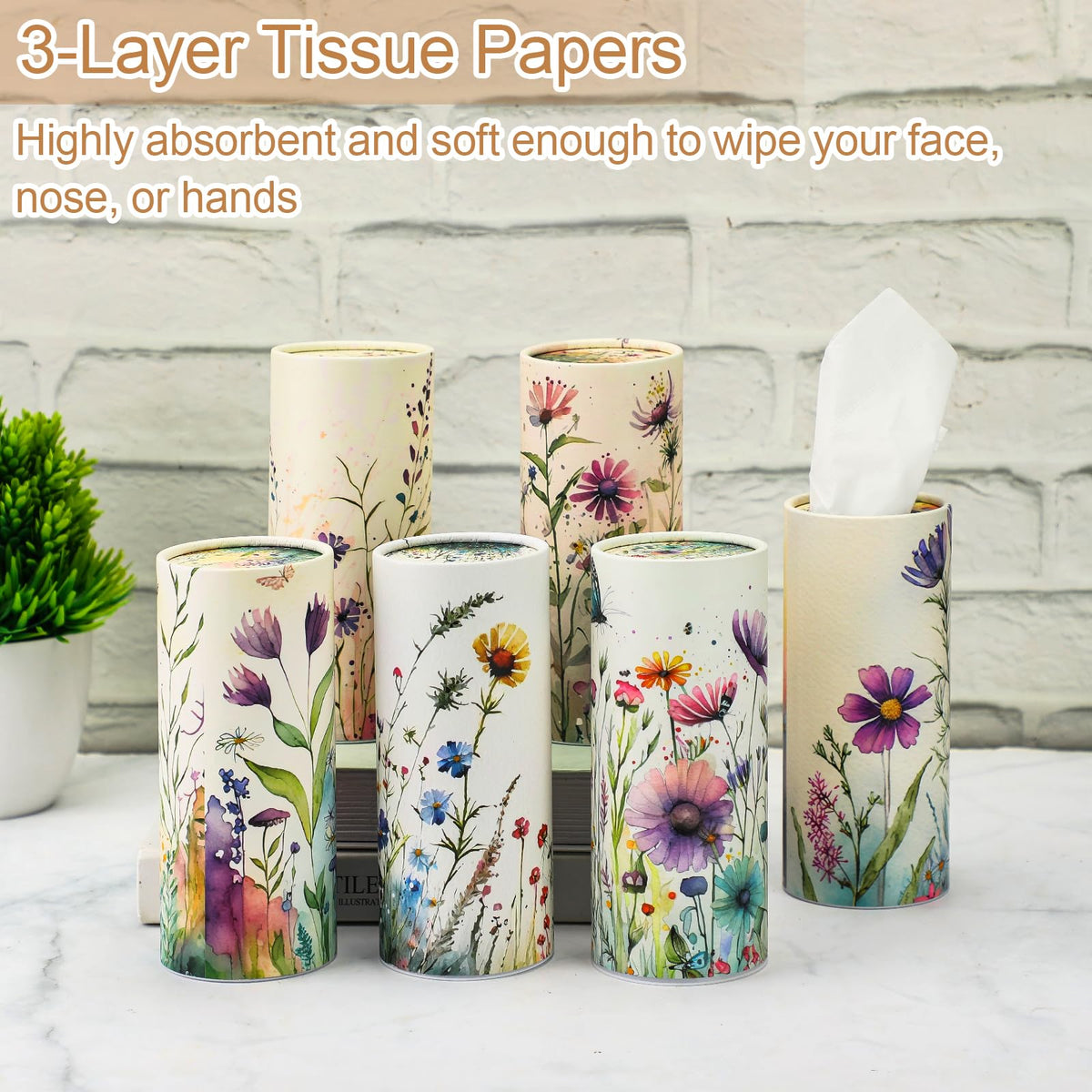 Layhit 12 Pcs Car Tissues Holder Round Facial Tissues Boxes