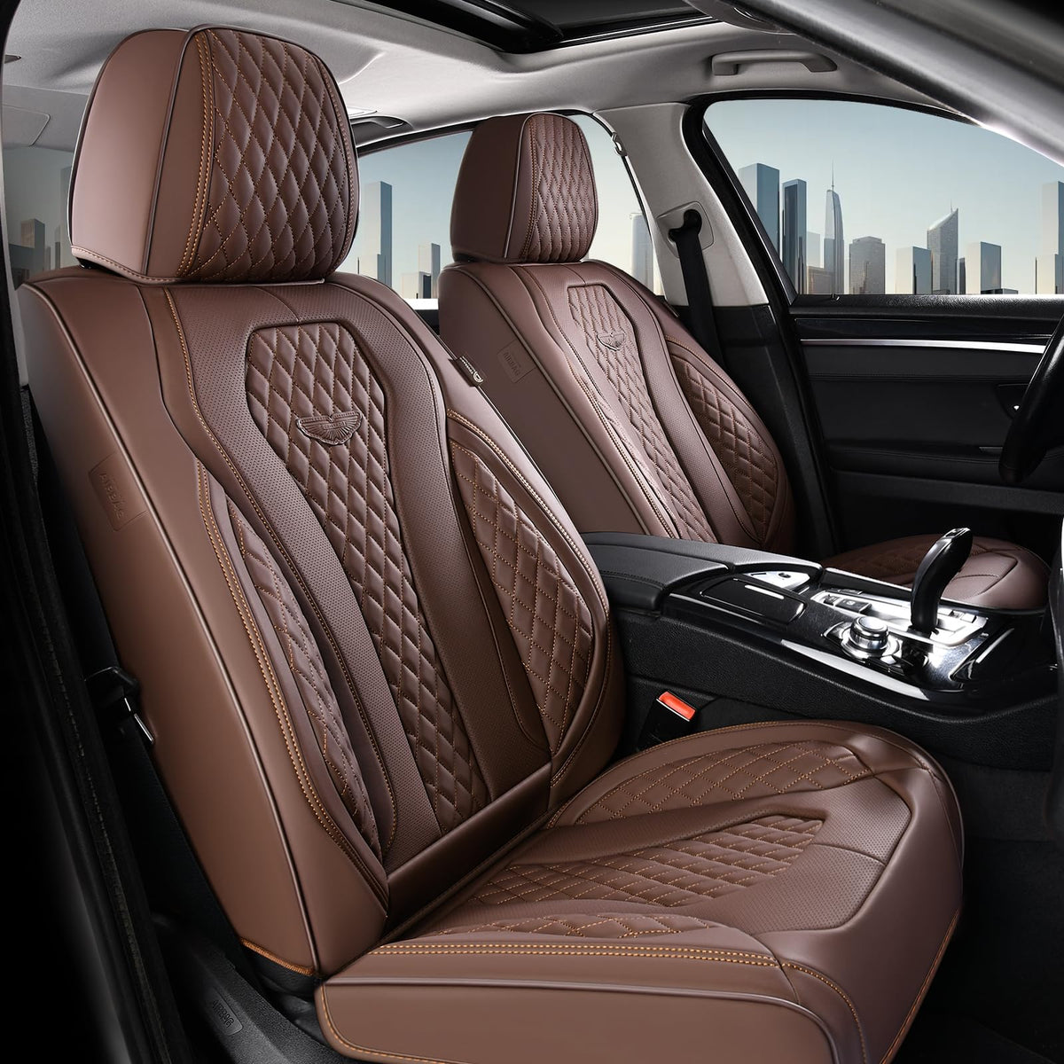 Leather Car Seat Cover Set With Universal Fit