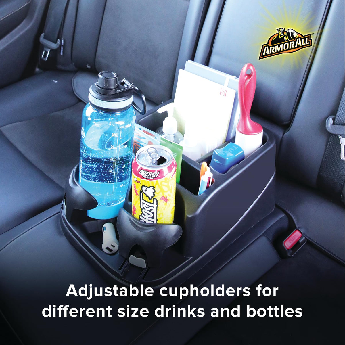 Car Console Organizer With Adjustable Cup Holders