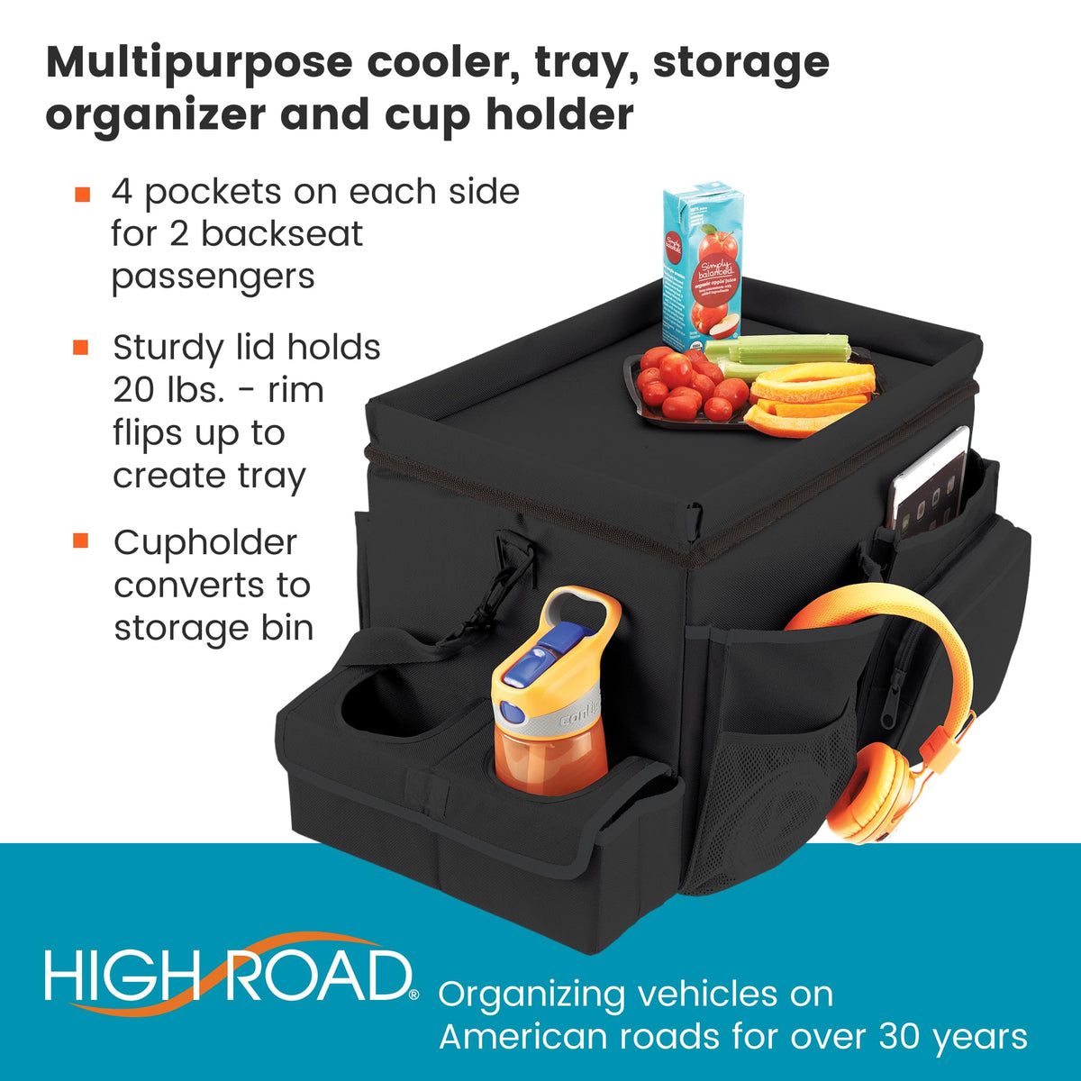 Front Seat Car Organizer With Cup Holder & Tray