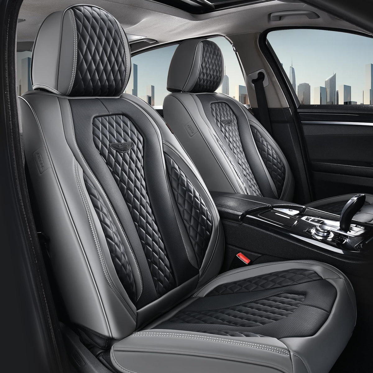 Coverado Seat Covers, Car Seat Covers Full Set, Leather Car Seat Cover, Car Seat Covers Front Seats Back Seat Cover Seat Protector Universal Fit Most Cars