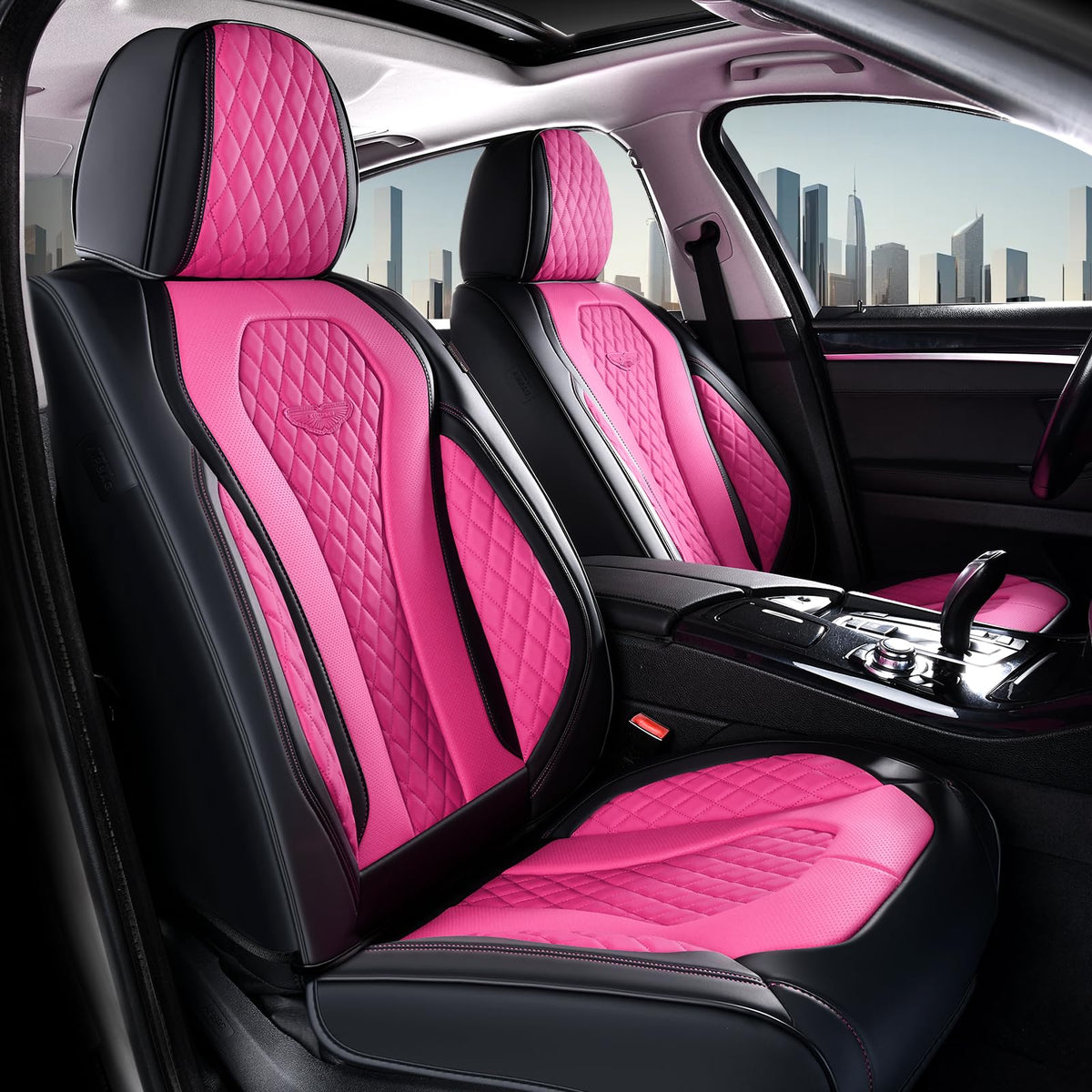Coverado Seat Covers, Car Seat Covers Full Set, Leather Car Seat Cover, Car Seat Covers Front Seats Back Seat Cover Seat Protector Universal Fit Most Cars