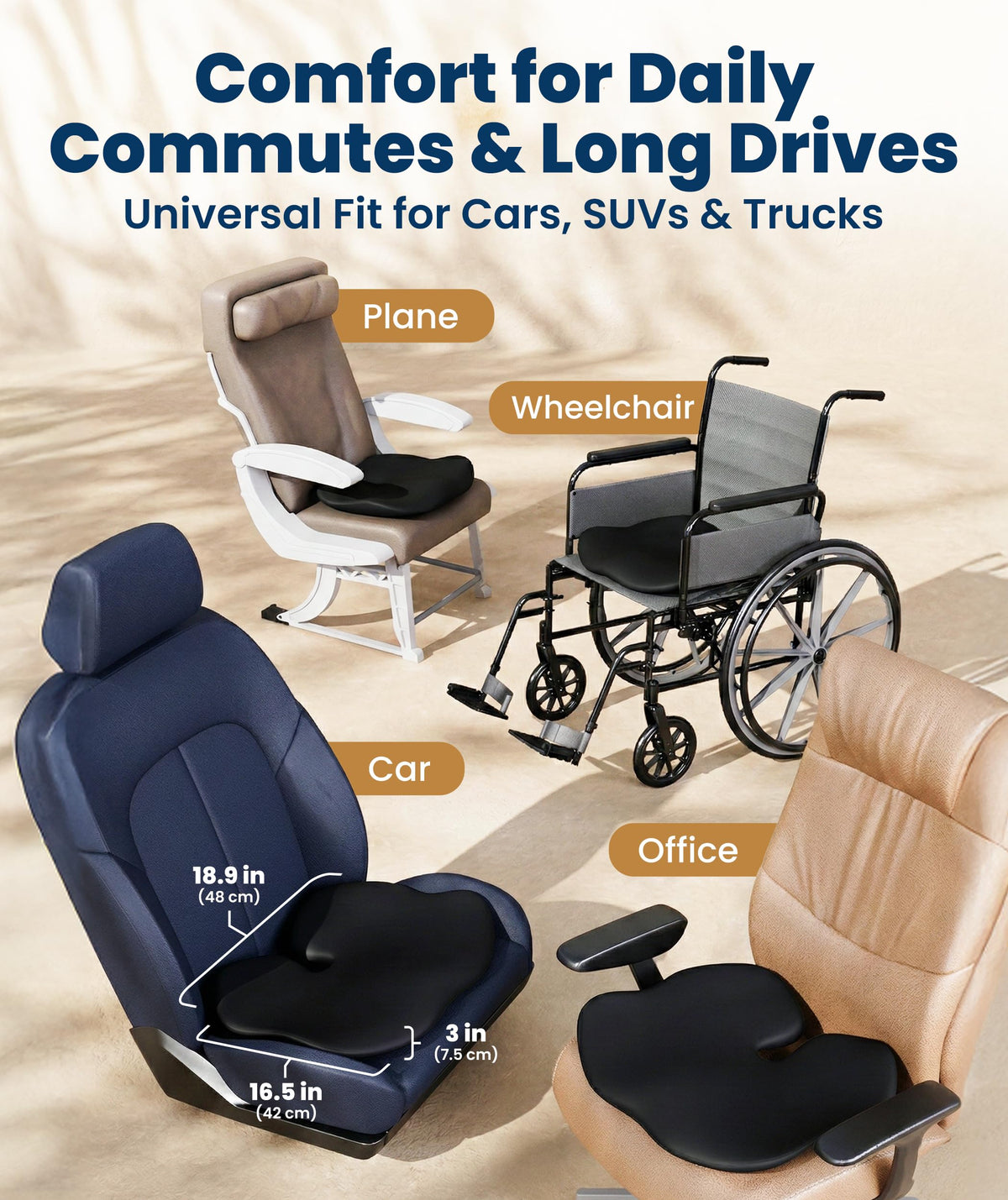Memory Foam Footrest With Ergonomic Leg Support
