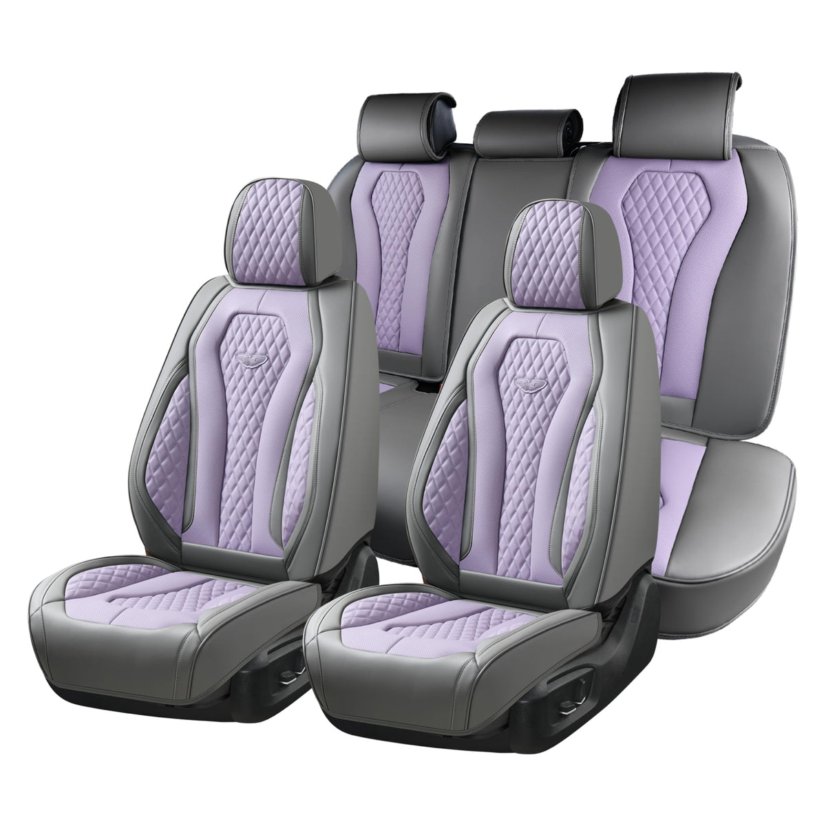 Coverado Seat Covers, Car Seat Covers Full Set, Leather Car Seat Cover, Car Seat Covers Front Seats Back Seat Cover Seat Protector Universal Fit Most Cars
