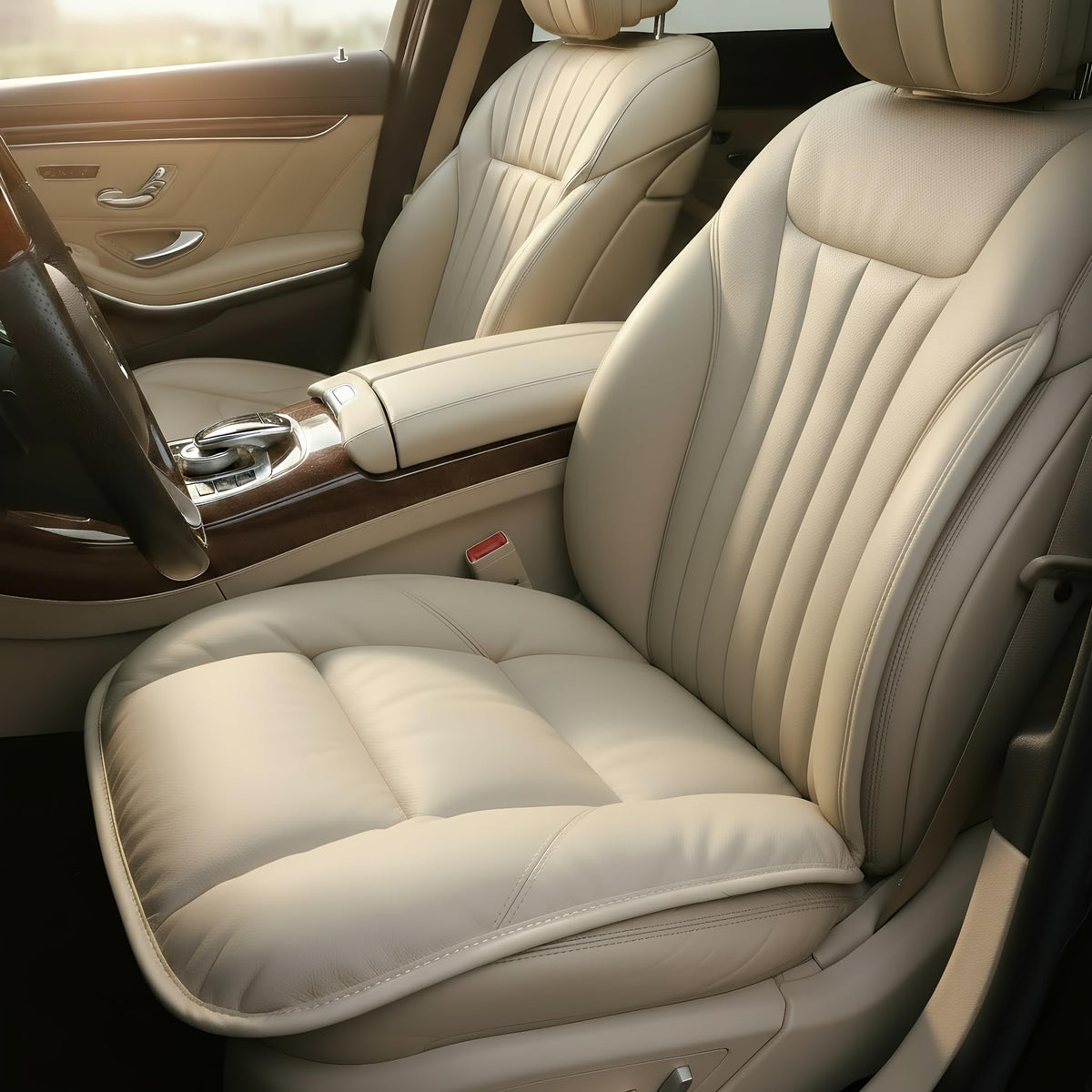 CORRIDOR Genuine Leather Seat Cushion for Car - Handmade - Relieve Hip, Pressure and Sciatica Pain - Ideal for Lower Back Pain - for Office Chair and Car Seat