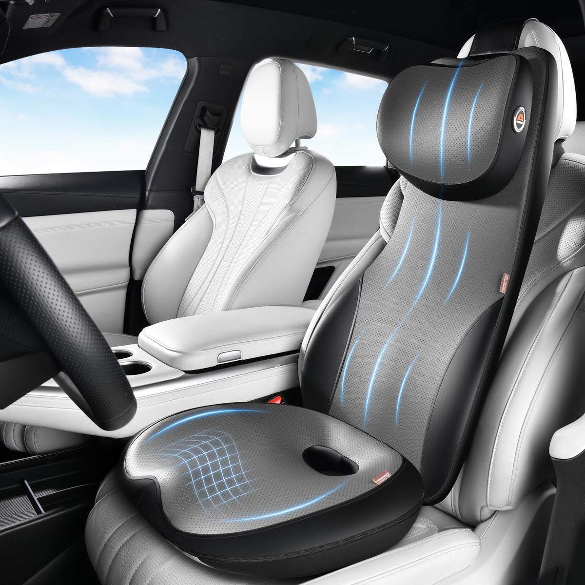 Ergonomic Car Seat Cushion With Full-Back Support