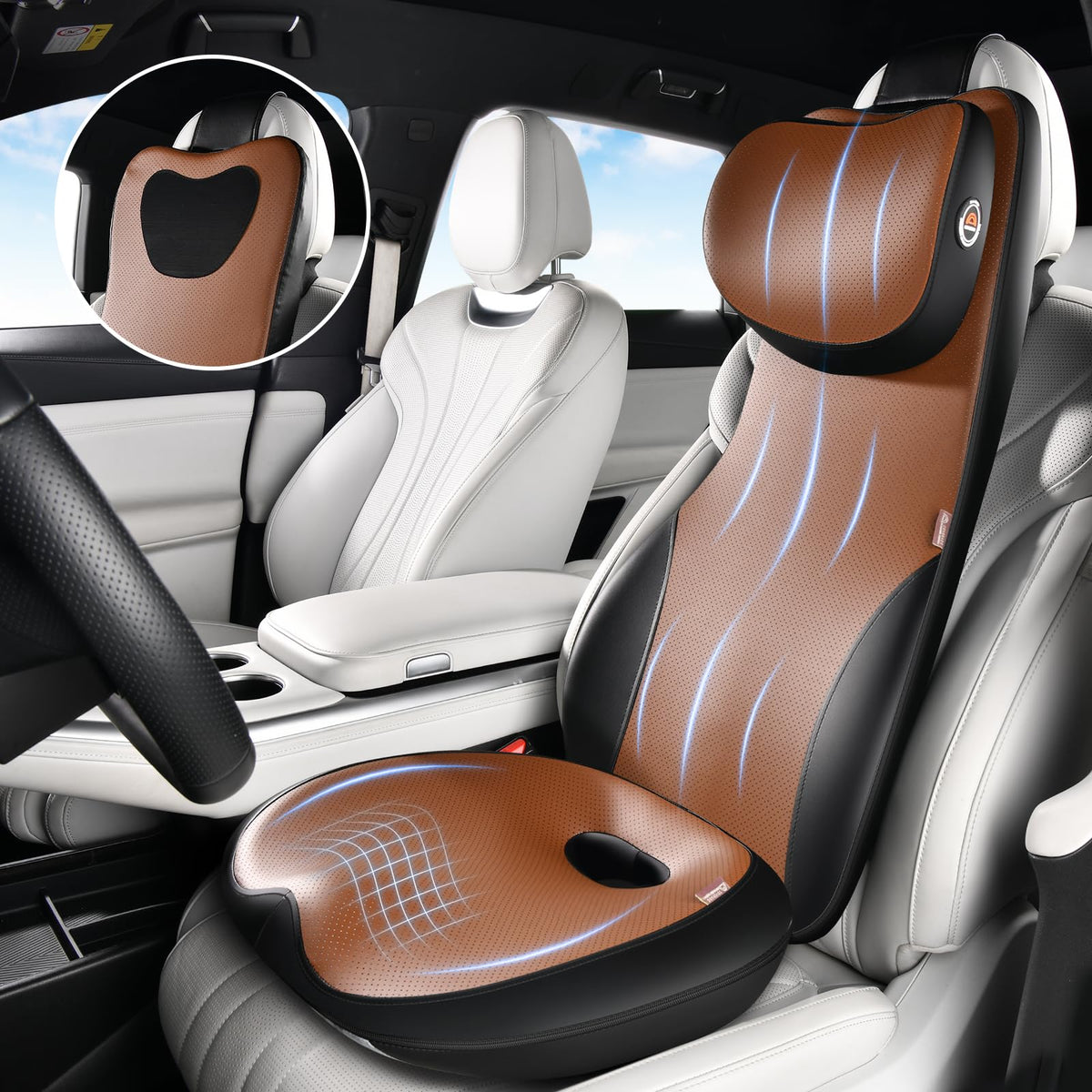 Ergonomic Car Seat Cushion With Full-Back Support