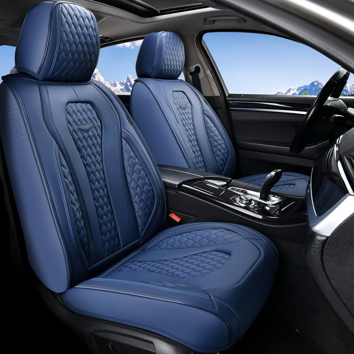 Coverado Seat Covers, Car Seat Covers Full Set, Leather Car Seat Cover, Car Seat Covers Front Seats Back Seat Cover Seat Protector Universal Fit Most Cars