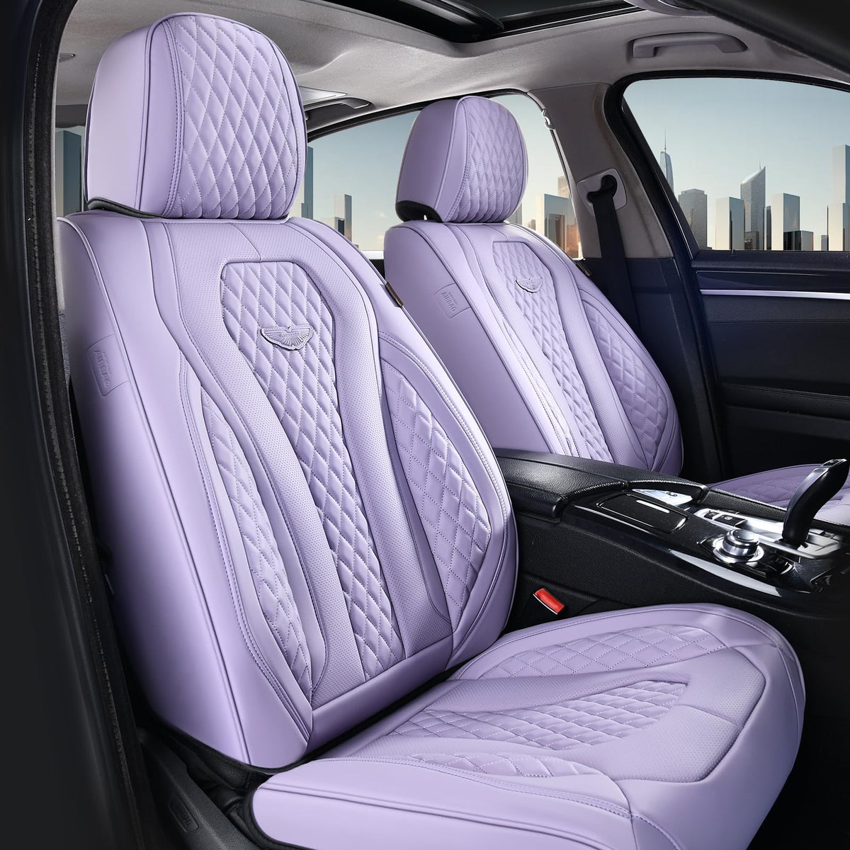 Coverado Seat Covers, Car Seat Covers Full Set, Leather Car Seat Cover, Car Seat Covers Front Seats Back Seat Cover Seat Protector Universal Fit Most Cars
