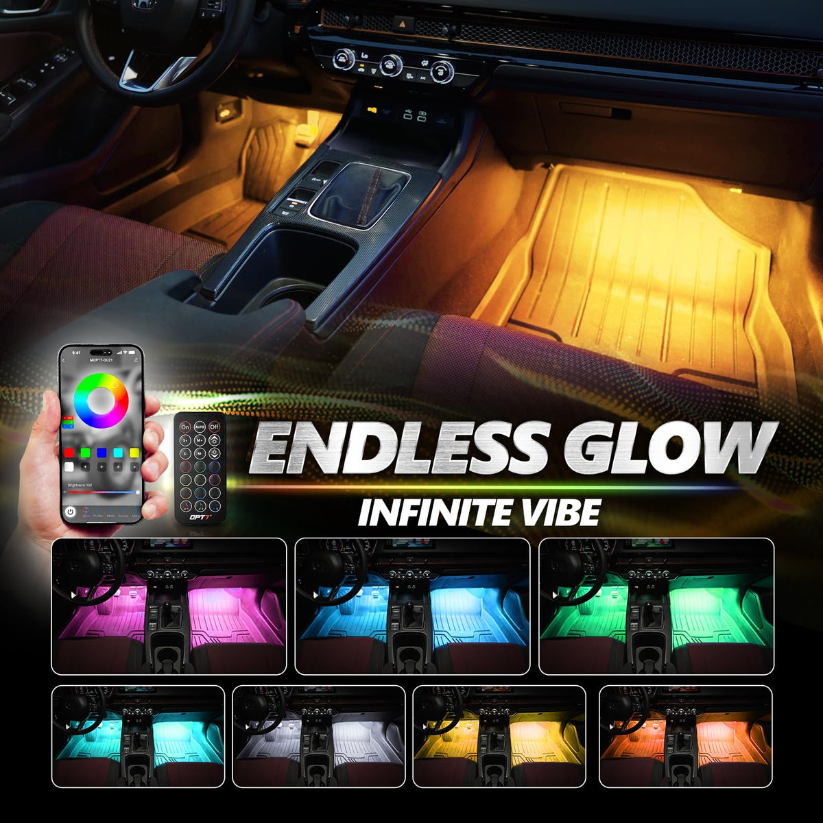 Pro LED Car Ambient Lights With Bluetooth Control