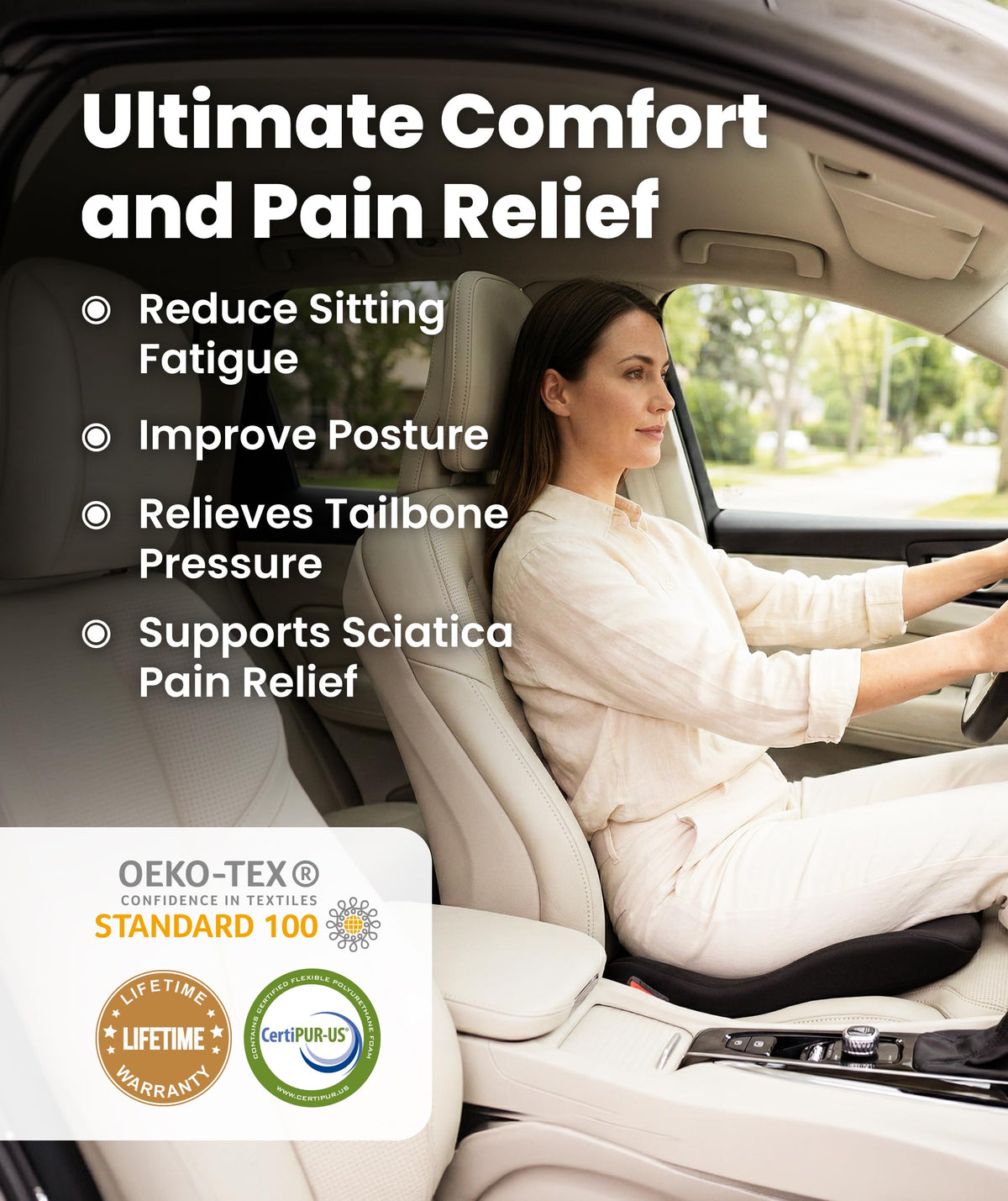 Memory Foam Footrest With Ergonomic Leg Support