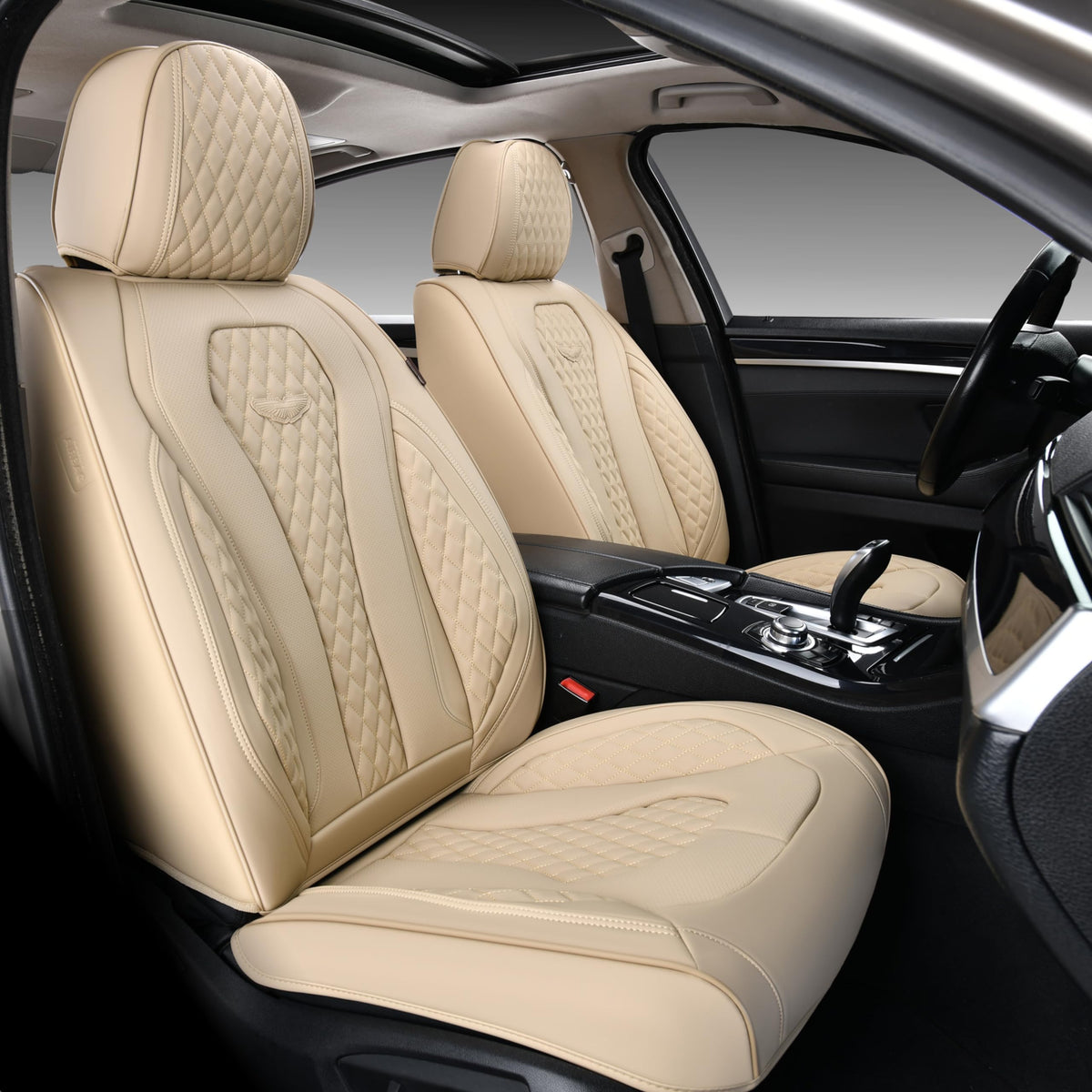 Coverado Seat Covers, Car Seat Covers Full Set, Leather Car Seat Cover, Car Seat Covers Front Seats Back Seat Cover Seat Protector Universal Fit Most Cars