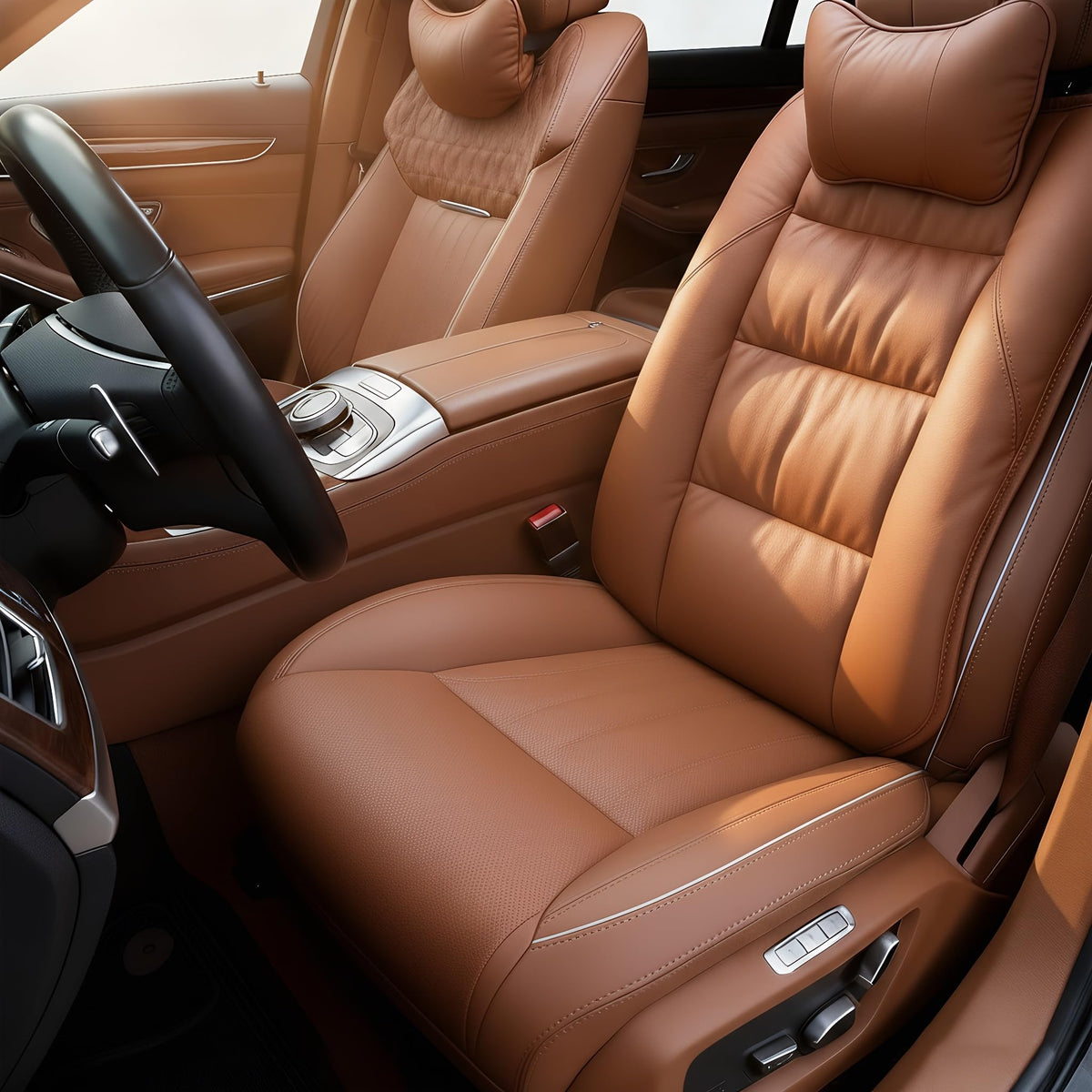 Handmade Leather Car Seat Cushion With Hip Support