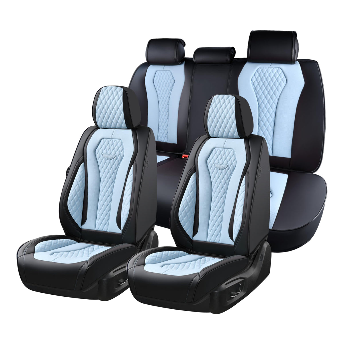 Coverado Seat Covers, Car Seat Covers Full Set, Leather Car Seat Cover, Car Seat Covers Front Seats Back Seat Cover Seat Protector Universal Fit Most Cars