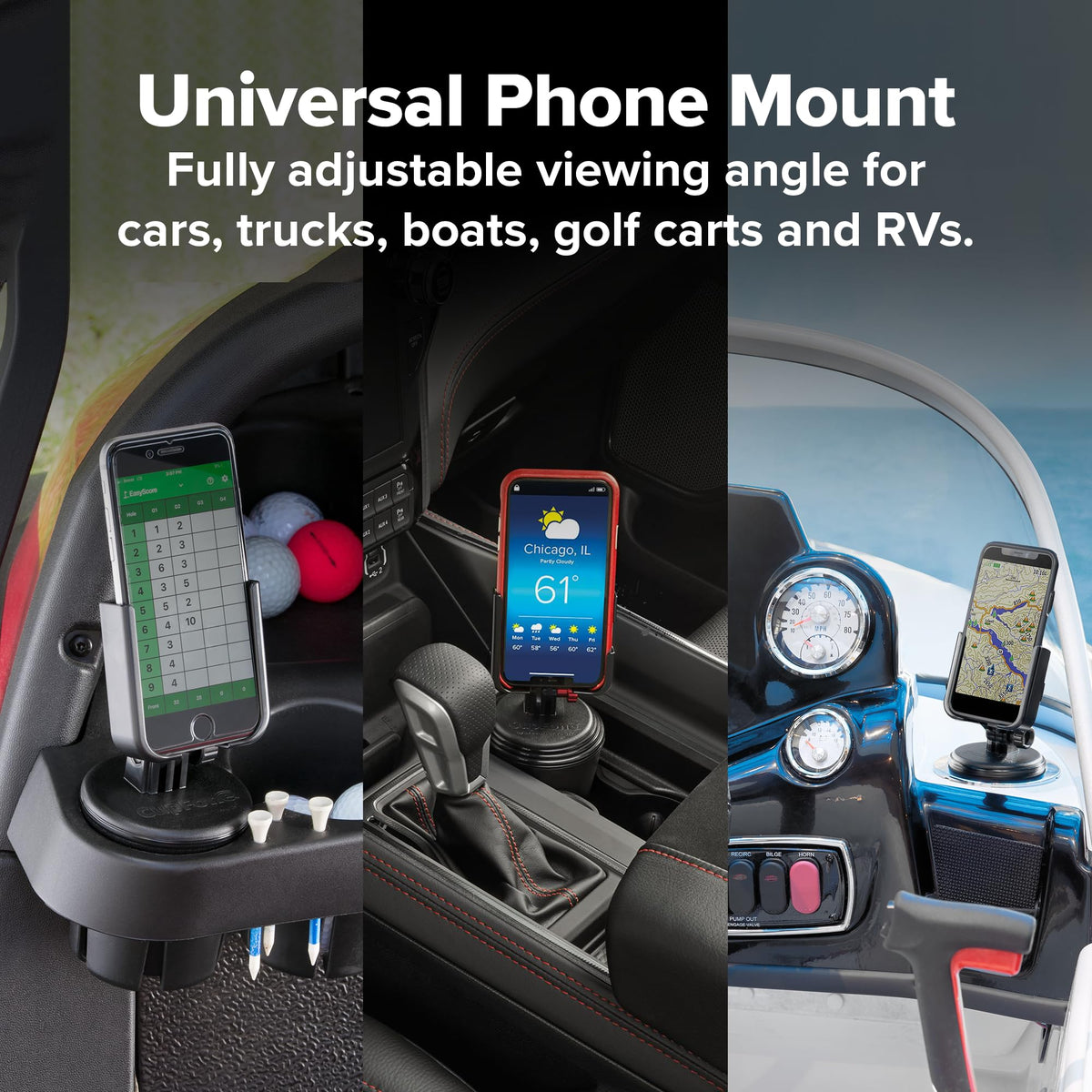 Universal Cup Holder Phone Mount With Secure Fit