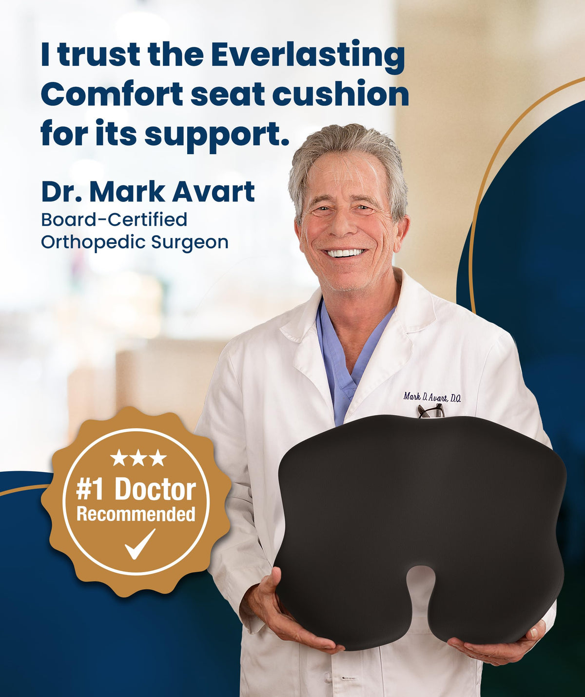Memory Foam Footrest With Ergonomic Leg Support
