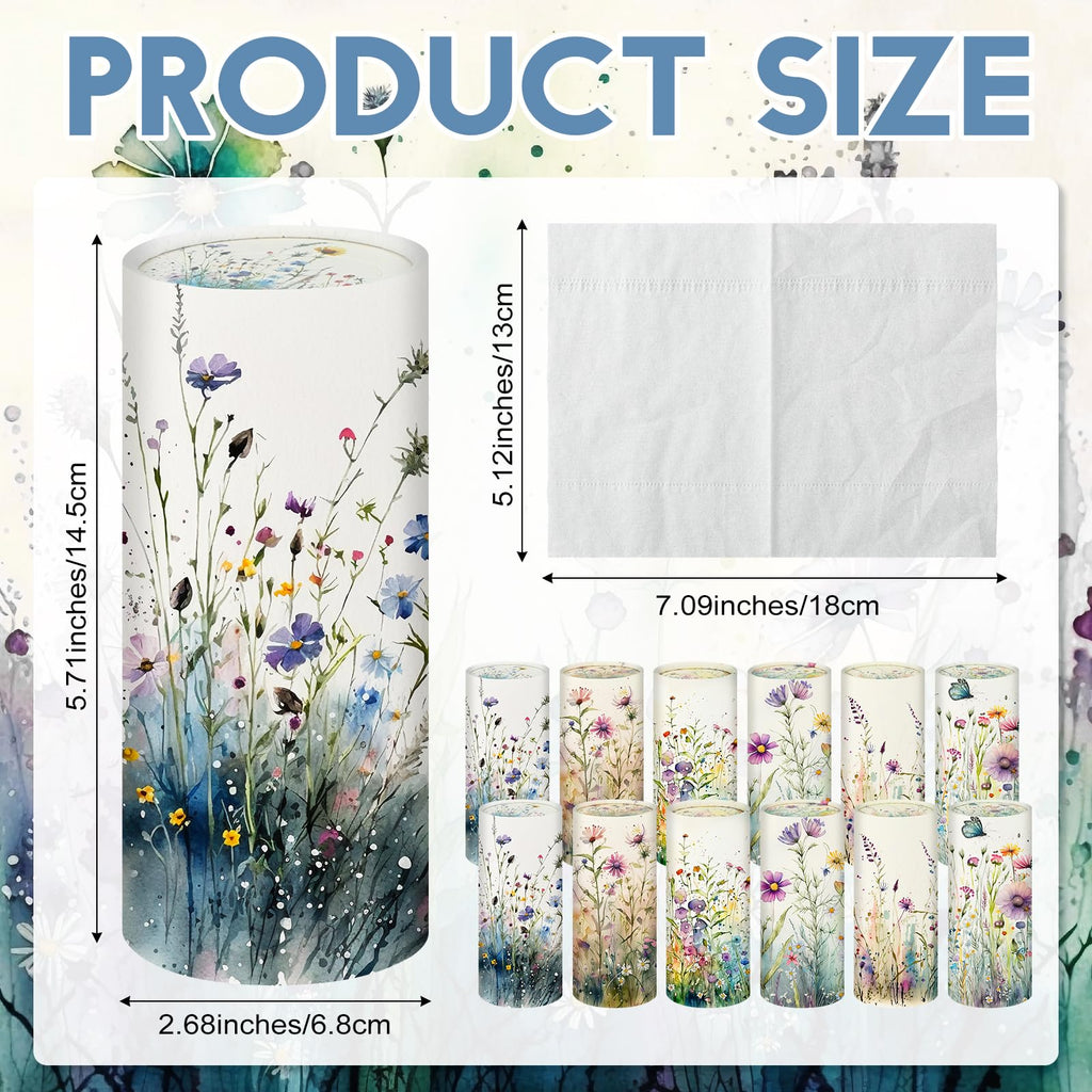 Layhit 12 Pcs Car Tissues Holder Round Facial Tissues Boxes
