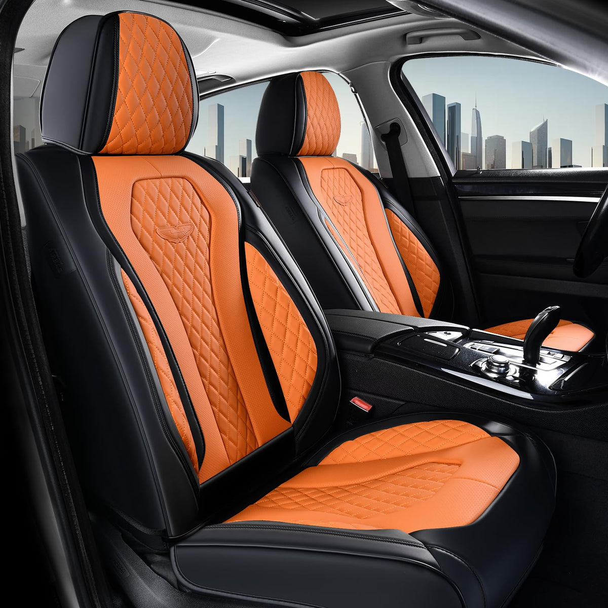 Coverado Seat Covers, Car Seat Covers Full Set, Leather Car Seat Cover, Car Seat Covers Front Seats Back Seat Cover Seat Protector Universal Fit Most Cars