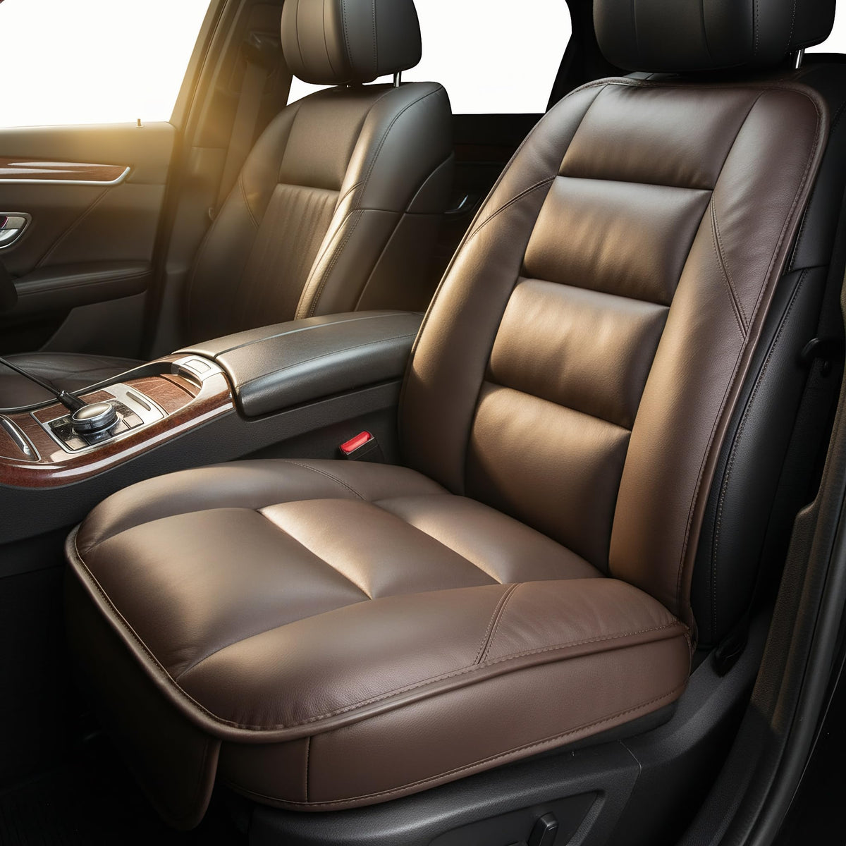 CORRIDOR Genuine Leather Seat Cushion for Car - Handmade - Relieve Hip, Pressure and Sciatica Pain - Ideal for Lower Back Pain - for Office Chair and Car Seat