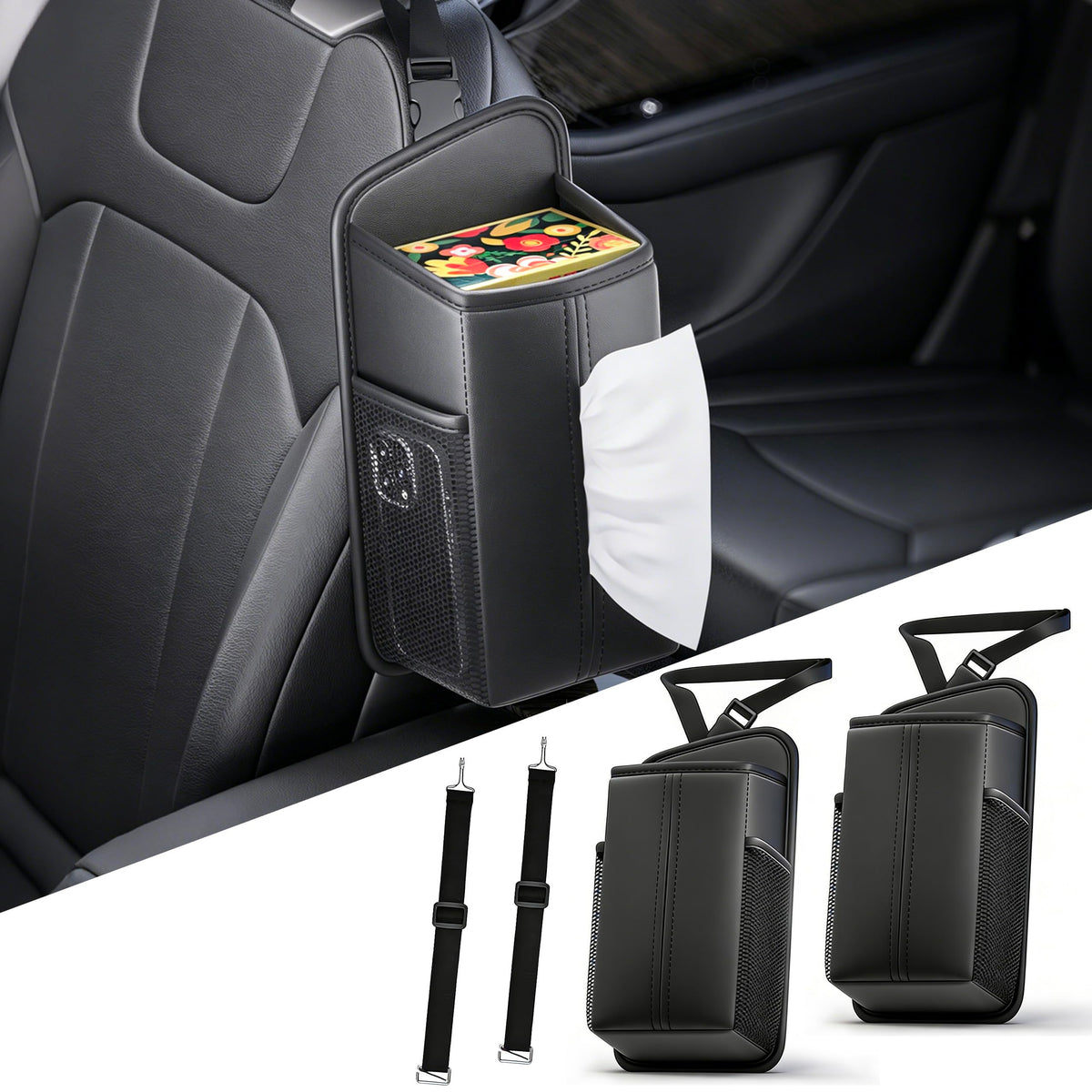 SportySizz Car Seat back Organizers with Tissue Holder for