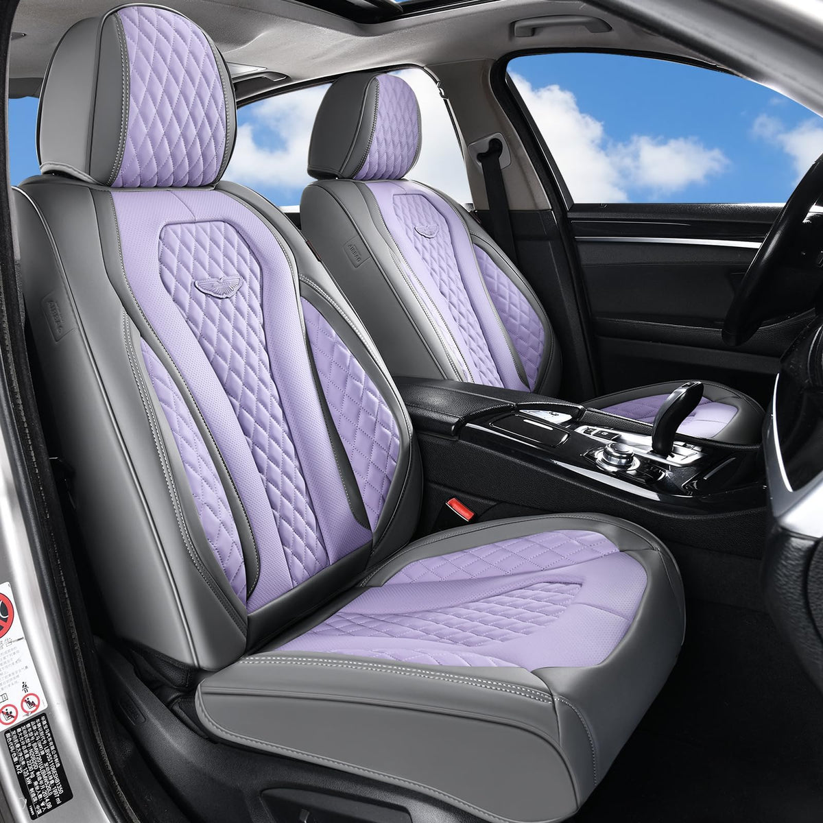 Coverado Seat Covers, Car Seat Covers Full Set, Leather Car Seat Cover, Car Seat Covers Front Seats Back Seat Cover Seat Protector Universal Fit Most Cars