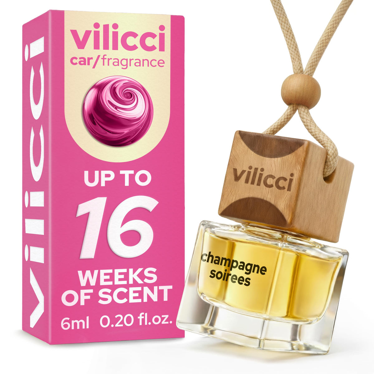 Vilicci Car Air Freshener | Luxurious Auto Perfume | Premium Hanging Air Freshener | Long Lasting Fragrance for Auto and Home | 1 Bottle of Car Scent
